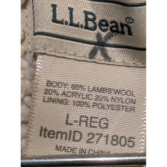 L.L.Bean Ladies Vest Coat Large Lambswool‎ Blend Blue Sherpa Lining Hooded Long - Picture 4 of 5